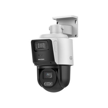 Camera supraveghere IP Speed Dome PTZ cu lentila dubla si iluminare duala Hikvision Darkfighter DS-2SE3C410MWG-E/14, 4 MP, 2.8 mm, 5.76-57.6 mm, IR/Lumina alba 30-80 m, ONVIF, slot card, PoE+