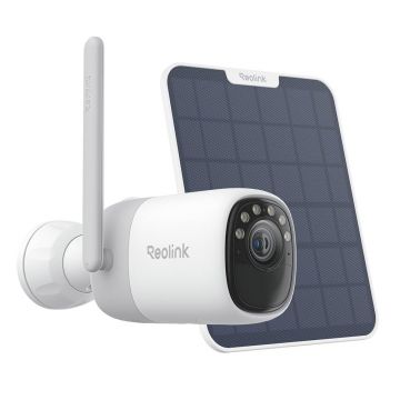 Camera supraveghere wireless IP WiFi 6 Dual Band cu panou solar Reolink Altas B630+SOLAR, 4 MP, 4 mm, PIR 10 m slot card, microfon si difuzor, night vision color, acumulator 20000 mAh, detectie miscare, sirena