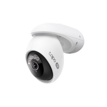 Camera supraveghere wireless IP WiFi 6 PT TP-Link Starlight TAPO C560WS, 8 MP, IR/lumina alba 30 m, microfon si difuzor, slot card, control prin aplicatie, detectie smart AI, sirena, 360 grade, motion tracking, IP66