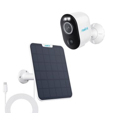 Camera supraveghere wireless IP WiFi cu panou solar Reolink Argus 3 Pro B330+SOLAR, 4 MP, IR 10 m, color noaptea 10 m, PIR, sirena, 6000mAh, slot card, microfon, detectie oameni/vehicule