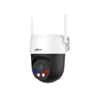Camera supraveghere wireless PT cu iluminare duala Dahua IPC-P5AS-PV, Wi-Fi 6, 5 MP, 4 mm, 2.4-5 GHz, IR/Lumina calda 30 m, alarma, microfon si difuzor, slot card