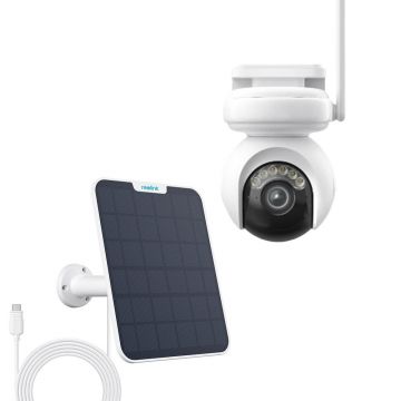 Camera supraveghere wireless WiFi Dual-band cu panou solar Reolink Altas PT Ultra B660+SOLAR, 8 MP, 4 mm, 2.4-5 Ghz, acumulator 20000 mAh, night vision color, PIR 10m, Bluetooth, auto-tracking, microfon si difuzor, slot card