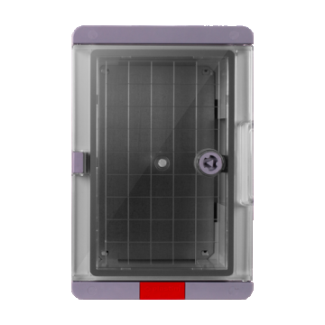 Cutie distributie IP67 din ABS gri, usa transparenta, placa metalica, 300x400x170mm PS304017