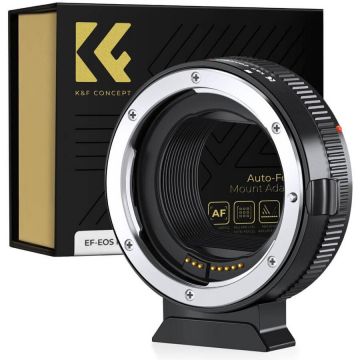 K&F&nbsp;Concept Adaptor Canon EF la Canon EOS R Autofocus K&F Concept Auto Focus Adapter Ring EF-EOS R II KF06.520