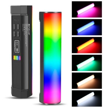 Lampa Foto-Video PU4138 LED RGB 17CM Baterie 2000mAh 6W Alb/Negru