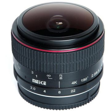Meike Obiectiv manual Meike, 6.5mm, F2.0,  Fisheye, pentru FujiFilm FX-mount, Negru