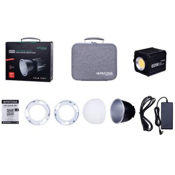 Patona Lampa Video, 60W, LED COB Profesionala, Patona ML-600 Premium, 2700K-6500K, Negru