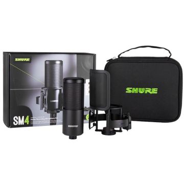 Shure Microfon SM4-K-KIT, Cu fir, 150Ω, Negru