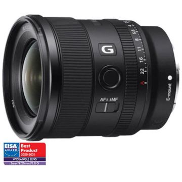 Sony Obiectiv Sony, montura FE, 20 mm f1.8 G, Negru
