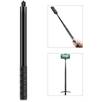 Suport Metalic pentru Selfie PU816 Extensibil pentru Insta360 One RS / X2 / X3 / X4 Negru
