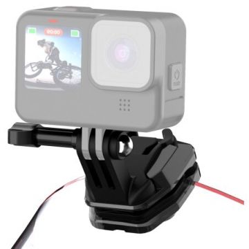 Suport Motocicleta PU942B Windshield Mount Clip pentru Camere Video de Actiune Negru