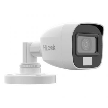 Camera de supraveghere analog de exterior Hikvision HiLook, 3K 5MP, Iluminare duala 20m, lentila 2.8mm, Microfon, IP66 - THC-B157-LMS