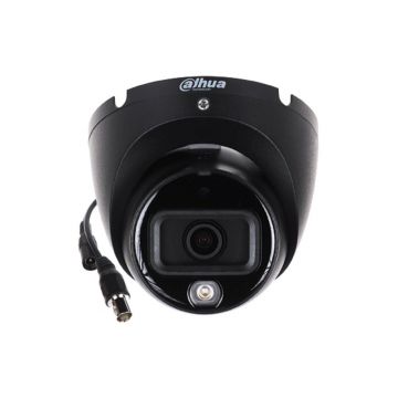 Camera supraveghere Dome cu iluminare duala Dahua HAC-HDW1200TLM-IL-A, 2 MP, 2,8 mm, IR/Lumina alba 20 m, microfon, neagra