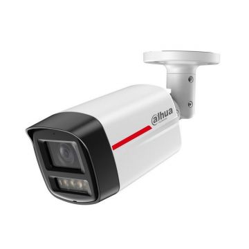 Camera supraveghere IP Dahua, 6MP, WizColor, lentila 2.8mm, lumina calda 50m, slot card microSD 256GB, PoE, IP67 -  IPC-HFW2649TL-S-LED-0280B-PRO