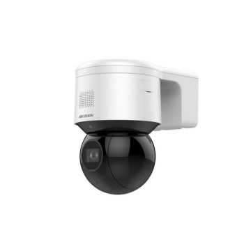 Camera supraveghere rotativa IP PTZ cu iluminare duala Hikvision DarkFighter DS-2DE3A404IWG-E, 4MP, 2.8 - 12 mm, IR/lumina alba 50-6 m, microfon si difuzor, alarma, slot card, PoE