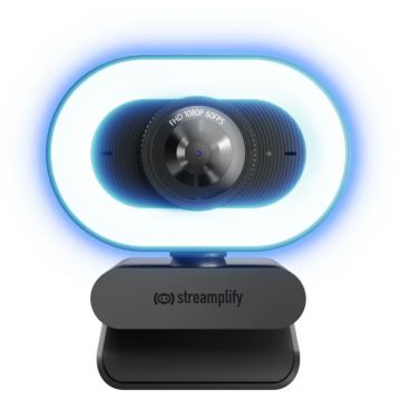 Camera Web streamplify Cam Plus, Full HD, FOV 80, Ring light, Black
