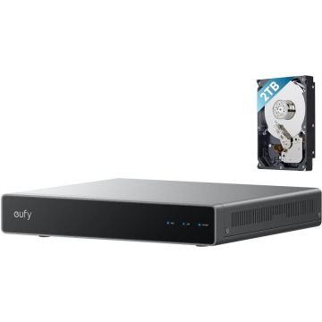 eufy eufy Network Video Recorder S4 cu 8 Canale Stocare 2 TB HD, AI, Functioneaza doar cu camere si dispozitive PoE eufy
