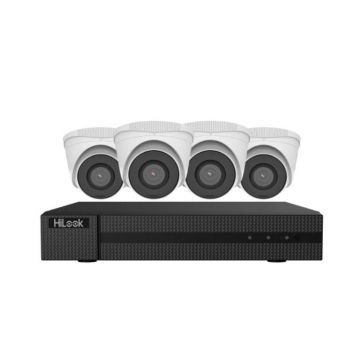 Sistem supraveghere Hikvision HiLook 4K PoE, 4 camere 8MP, NVR 8 canale, HDD 2TB, HDMI, VGA, Hi-NK-4288T