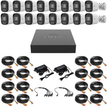 Sistem supraveghere Uniview, 16 camere, 2MP, Full HD, IR 20m, Accesorii montaj inclus, DVR, Vizualizare pe mobil