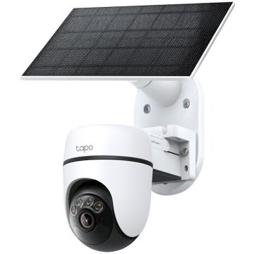 TP-LINK Camera de supraveghere Wireless cu panou solar, Tapo C630 KIT, Pan/Tilt 360 grade, 5MP, 3K (2880 × 1620 px), Color Night Vision, Smart Detection AI, Two-Way Audio, acumulator 6700mAh, IP65