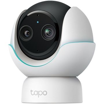 TP-LINK Camera de supraveghere Wireless TP-Link Tapo C840, 2 obiective, 2K 4MP si 1080p, vedere 360°, monitorizare bebelusi, audio bidirectional, vedere nocturna HD cu infrarosu invizibil