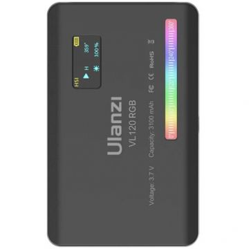 Ulanzi Lampa LED Ulanzi VIJIM, VL-120, temperatura de culoare reglabila, 2500K-9000K+RGB, Negru