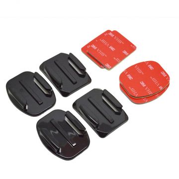 Accesoriu Camera Video Actiune compatibil cu camere video sport, 4x Suport, 4x Autocolant, Negru