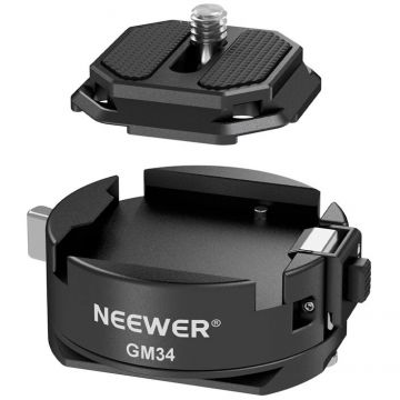 Accesoriu Camera Video Actiune GM34 cu Eliberare Rapida si Placa Arca Swiss compatibil cu DJI RS, Negru