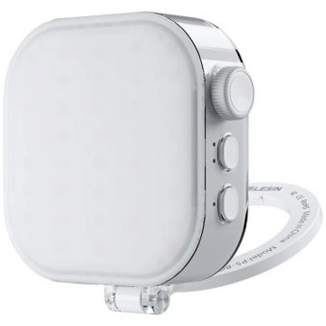 Accesoriu Camera Video Actiune pentru selfie, 2500K - 9000K, 2000mAh, Autonomie 20h, USB-C, Alb