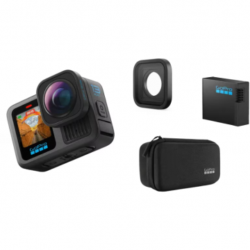 Bundle Camera De Actiune H13B Ultra Wide EditionBaterie Enduro Adeziv Curbat Lentila Wide Negru