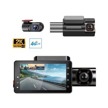 Camera Auto iSEN K5000 Dash Cam 4G LTE, Quad Camera 2K + 1080P, Ecran 3  , 256MB RAM, 512MB ROM, GPS, WiFi, ADAS, BSD, Monitorizare Parcare