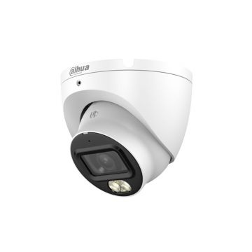 Camera supraveghere Dome cu iluminare duala Dahua Smart Dual Light HAC-HDW1500TLM-IL-A-S3-DIP, 5MP, 2.8 mm, IR/lumina alba 30 m, microfon