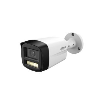 Camera supraveghere exterior cu iluminare duala Dahua HAC-HFW1500TLM-A-S3-DIP, 5 MP, 3.6 mm, IR/lumina alba 40 m, microfon