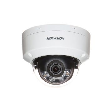 Camera supraveghere IP Dome cu iluminare duala Hikvision AcuSense DS-2CD2163G2-LI, 6 MP, 2.8 mm, IR/lumina alba 30 m, microfon dual