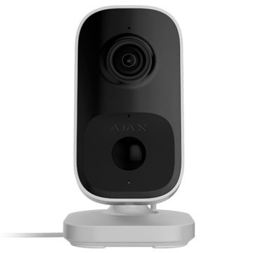 Camera supraveghere IP WiFi interior Ajax IndoorCam, 4 MP, lentila fixa, IR 8 m, PIR, microfon si difuzor, sensibilitate reglabila, detectie smart AI, alb