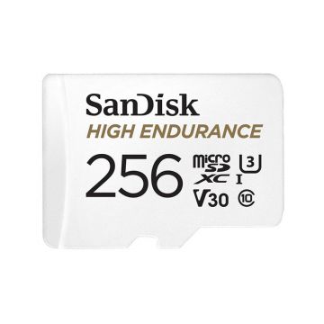 Card de memorie SanDisk 256GB High Endurance Video cu Adaptor, microSDXC, Class 10, V30, UHS-I U3