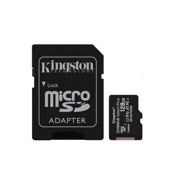 Card memorie KINGSTON 128GB Canvas Select Plus, SD adaptor, MicroSDTM HC UHS-I, Clasa 10, V10, UHS-I U1, performanta Android A1