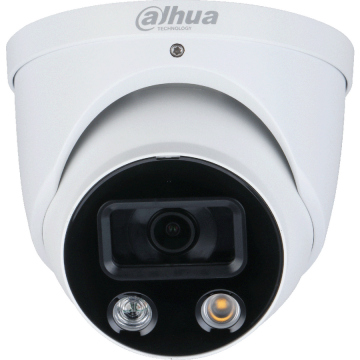Dahua Camera IP TiOC Dahua IPC-HDW3849H-AS-PV-0280B-S5, Alarma acustica si optica, WizSense, 8MP, Iluminare Duala 30m, Audio, PoE, IP67, Alb