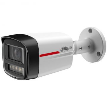 Dahua Camera supraveghere IP Dahua IPC-HFW2649TL-S-LED-0280B-PRO, 6MP, WizColor, 2.8mm, lumina calda 50m, slot card microSD 256GB, PoE, IP67, Alb