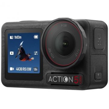 DJI Camera video de actiune DJI Osmo Action 5 Pro Adventure Combo, 40MP, HDR, Slow Motion 1080p/240fps, 64GB Flash, Waterproof 20m, Negru