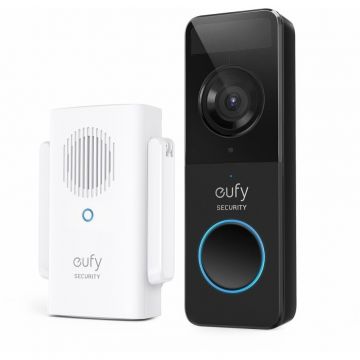 eufy Set Sonerie video eufy cu difuzor wireless, 1080p Full HD, autonomie 4 luni, Negru