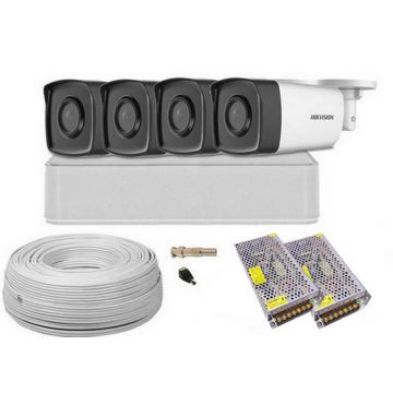 Kit 4 camere de exterior, FullHD, 80m IR, Hikvision, HIK-4E28-1TB-SHQ-CC