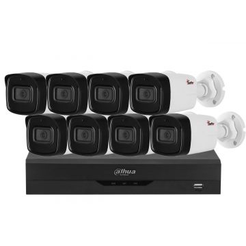 Kit camere supraveghere exterior profesionale, 8 camere, FULL HD, IR 40 M, lentila 2.8 mm, KIT8FHDE