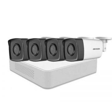Kit supraveghere video Full HD, DVR cu 4 camere de exterior, smart IR 40m, Hikvision, SAF-4XFHDIR40-1