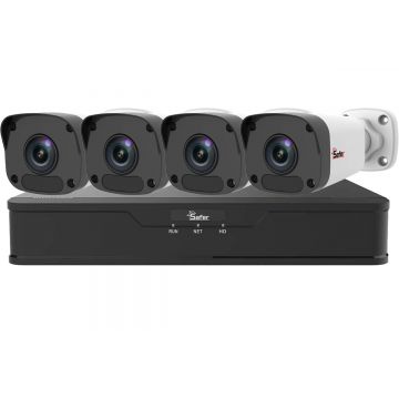 Kit supraveghere video Safer, 4 camere, 2MP Full HD, NVR 4 canale, SAF-4X2MPLED-POE