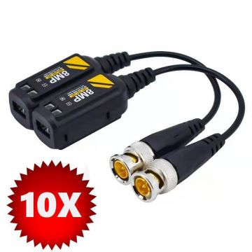 Pachet 10 bucati X Set videobalun 4K 8MP/5MP AHD/CVI/TVI, Safer 10XSAF-KITBALUN4K