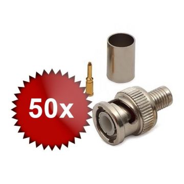 Pachet 50 x Mufa BNC Tata sertizabila RG59, WTY0474-2x50