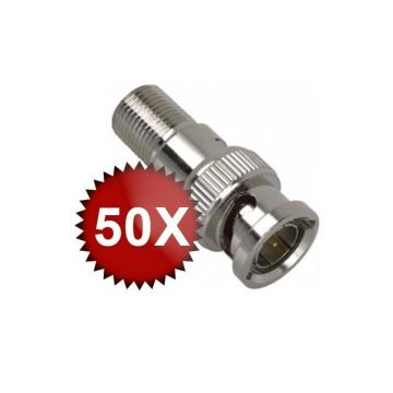 Pachet 50x Mufa camera BNC Tata F Mama, BNC-Fx50