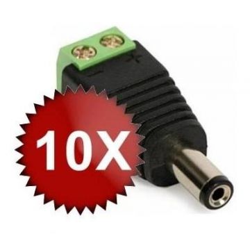Set 10 DCM - Mufe alimentare tata pentru camere supraveghere 10XDCM