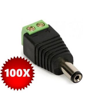 Set 100 mufe DCM cu surub, mufa de alimentare tata, 100XDCM